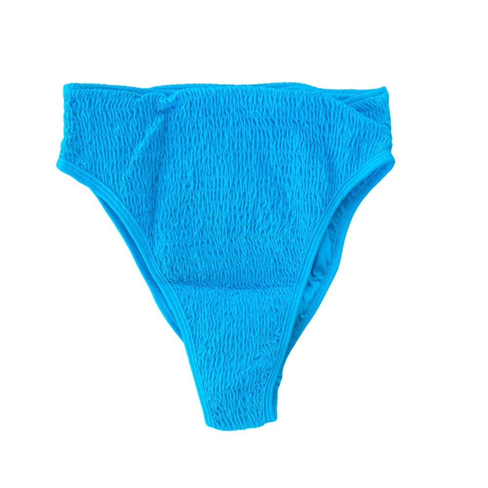 L*Space Barlette Bottom Bitsy Aquarius Blue Smocked High Waist Bikini Bottom S